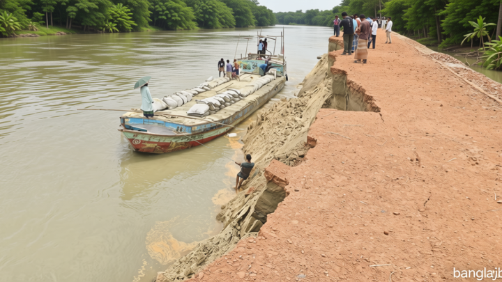 কিশোরগঞ্জের অষ্টগ্রাম: নদী-খালে বিলীন হচ্ছে সড়ক