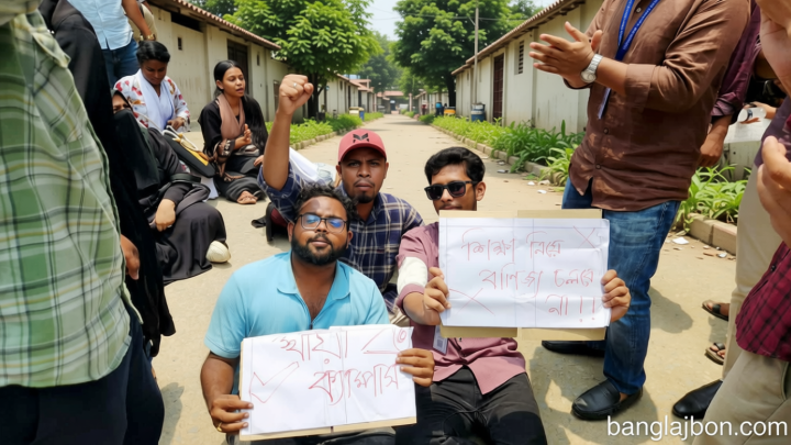 ১৪ বছরেও হয়নি স্থায়ী ক্যাম্পাস: কিশোরগঞ্জে ঈশা খাঁ বিশ্ববিদ্যালয়ের শিক্ষার্থীদের সড়ক অবরোধ
