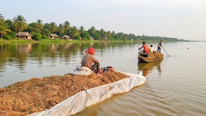 হাওরাঞ্চল:খোরাক বাঁচানোর চেষ্টায় কৃষক