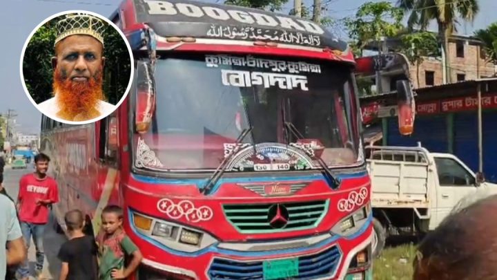 দুই বাসের প্রতিযোগিতায় চাপা পড়ে নিরাপত্তাকর্মী নিহত