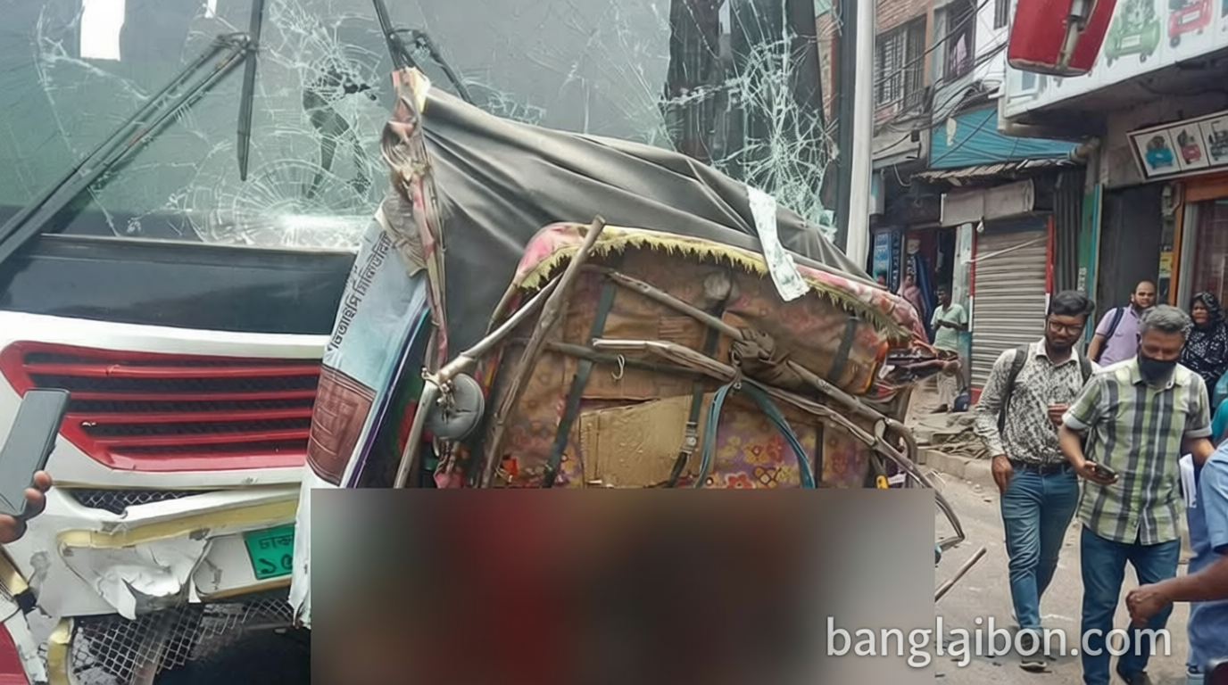 গাজীপুরে অটোরিকশাকে বাসের ধাক্কা, নিহত ২