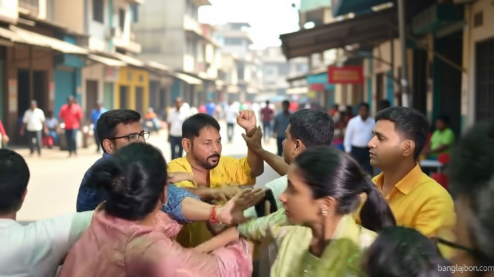 কলকাতা বিমানবন্দরে তৃণমূল-বিজেপি সমর্থকদের সংঘর্ষ