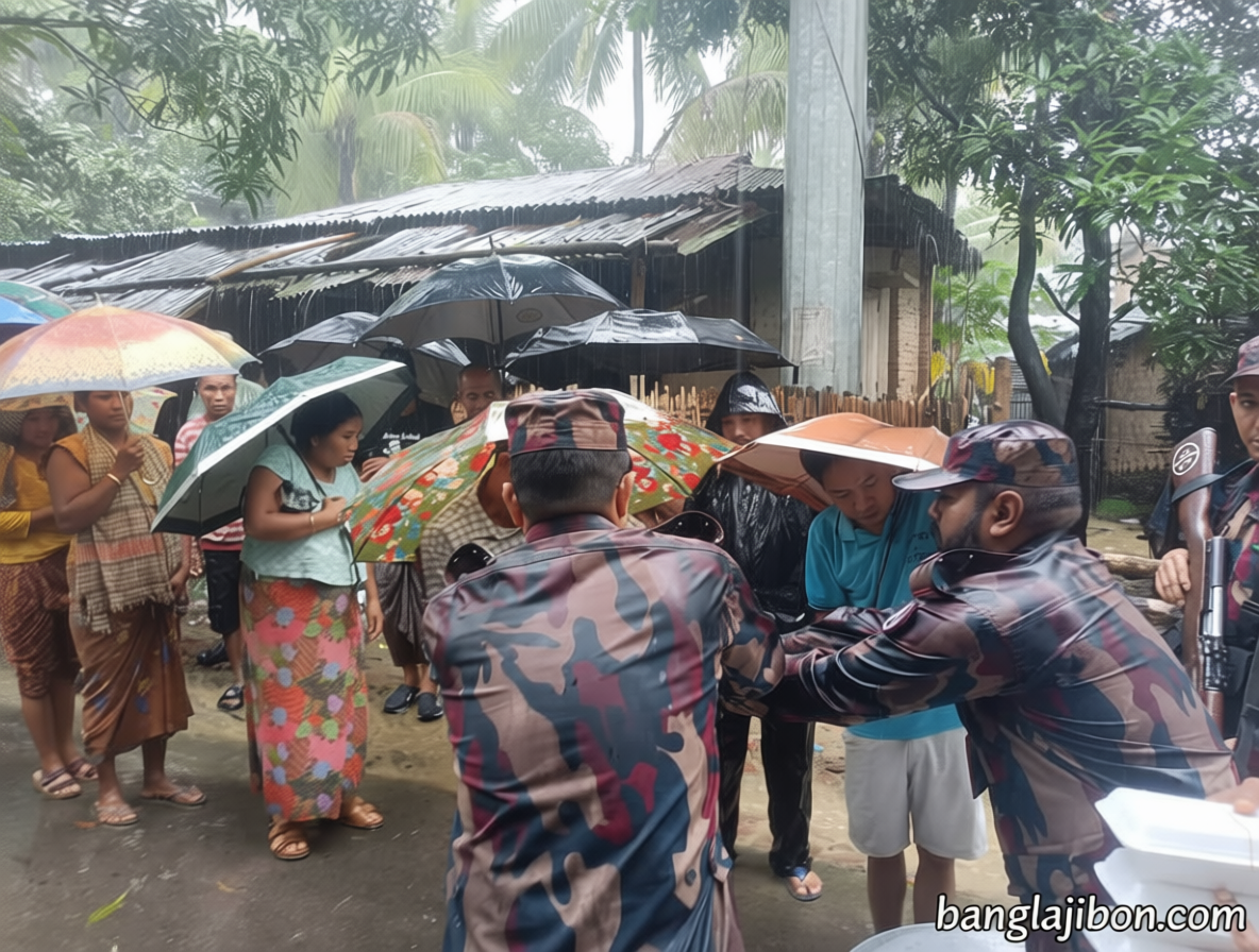 বান্দরবানে বন্যার্তদের পাশে বিজিবি, শতাধিক পর্যটককে উদ্ধার