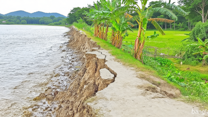 নোয়াখালীর হাতিয়া: জোয়ারে ভাঙছে বাঁধ, আতঙ্কে উপকূলবাসী
