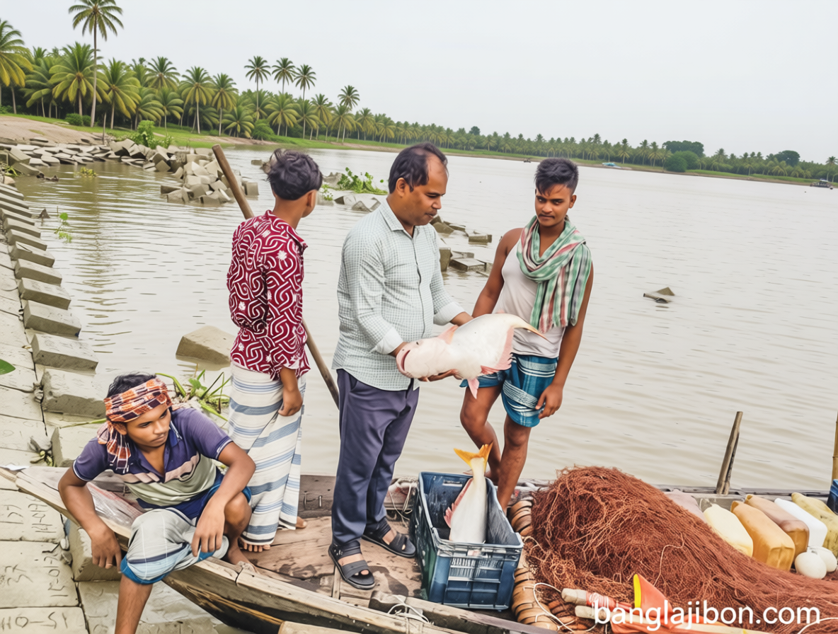 বরিশাল: ভরা মৌসুমেও ইলিশ নেই, জালে বড় বড় পাঙাশ