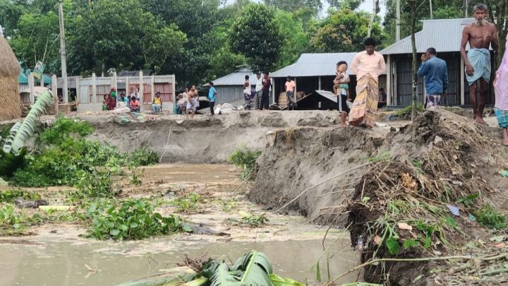 গত ২৪ ঘণ্টায় সুন্দরগঞ্জের অর্ধশতাধিক বসতবাড়ি তিস্তায় বিলীন